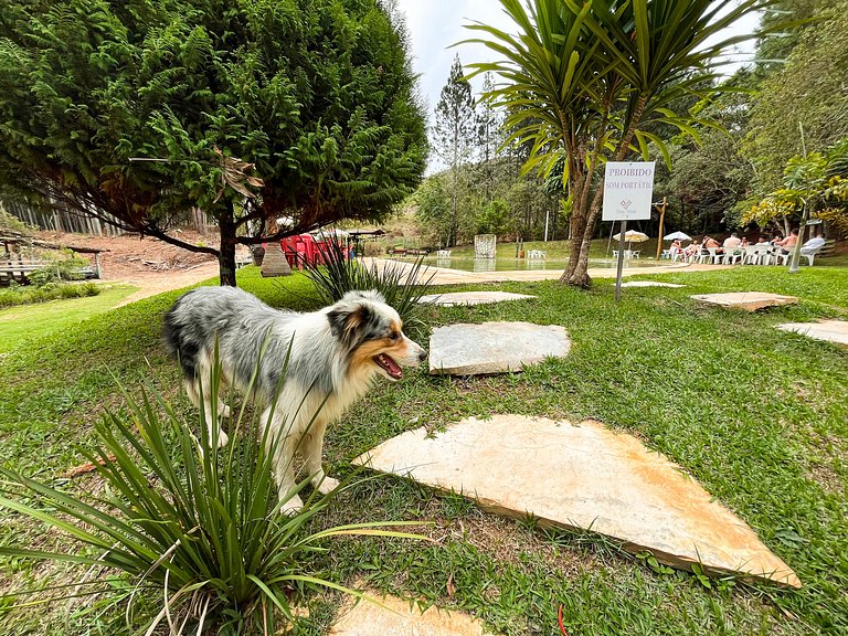 Suíte Tripla acesso a piscina natural e cachoeiras