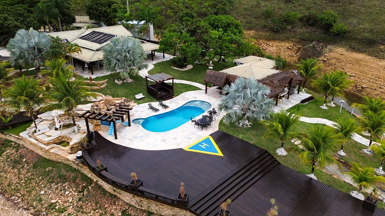 Casa Marina Super Luxo com piscina e píer com acesso ao Lago