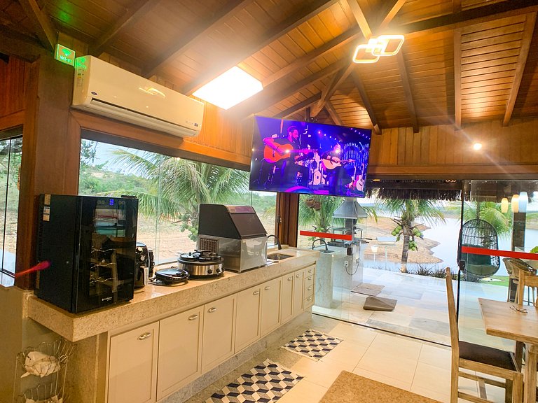 Casa Marina Super Luxo com piscina e píer com acesso ao Lago